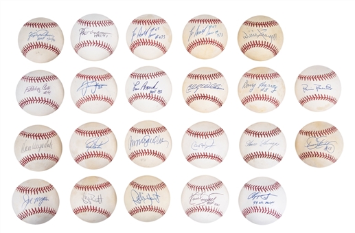 Lot of (22) Hall of Famers Single Signed Baseballs From Terry Pendleton Collection (Beckett PreCert & Pendleton LOA)